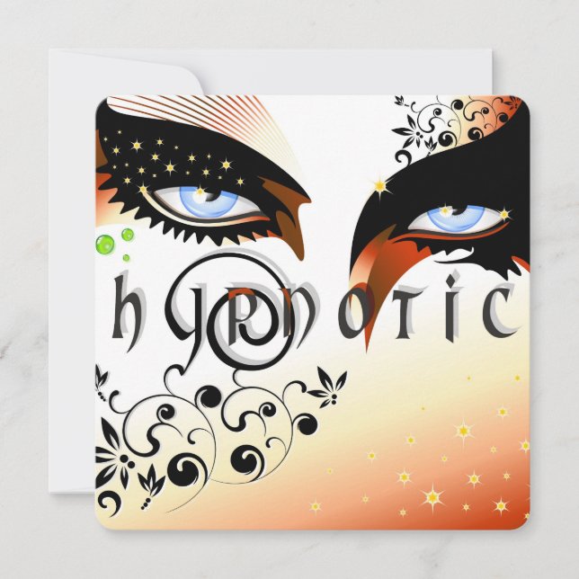 Blått Öga Mode Maka till Inbjudningar (Framsida)