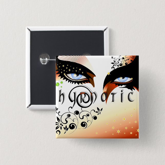 Blått Öga Mode Maka till Knapp (Framsida & baksida)