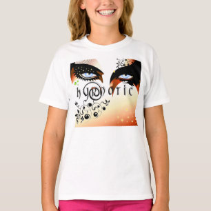 Blått Öga Mode Maka till T Shirt