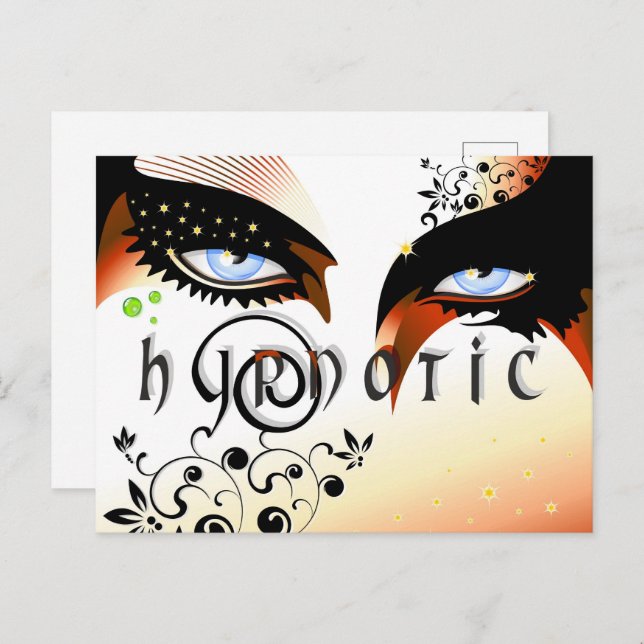 Blått Öga Mode Maka till Vykort (Fram/baksida)