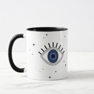 Blått öga-skydd, magisk amulett från lycka till mugg