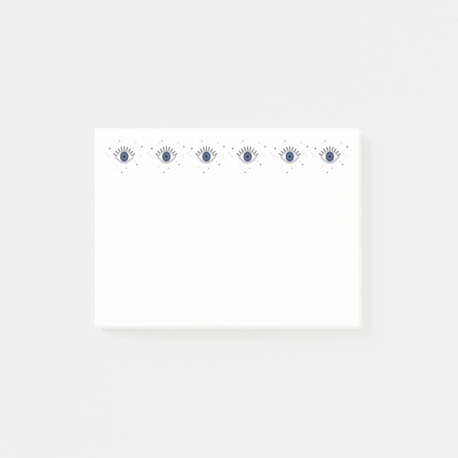 Blått öga skydd mot ondskefulla öga post-it block (Framsida)