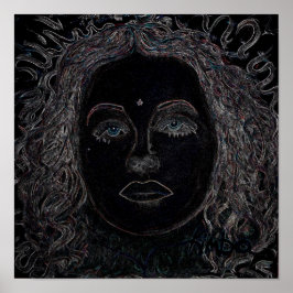 Blått Ögon 12 x 12-tums Poster