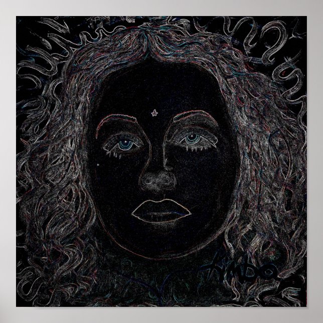 Blått Ögon 12 x 12-tums Poster (Framsidan)