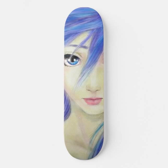 Blått Ögon-meddelande Skateboard Bräda 19,5 Cm (Framsida)