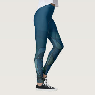 Blått Ombre över grön konst för Leggings