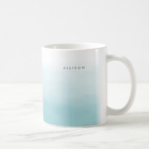 Blått ombre, vattenfärg kaffemugg