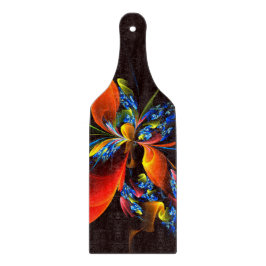 Blått Orange Blommigt Modern Abstrakt Art Mönster