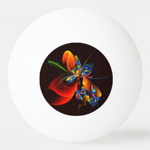 Blått Orange Blommigt Modern Abstrakt Art Mönster Pingisboll