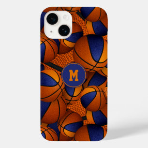 Blått orange färg basketboll sport mönster