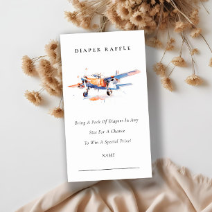Blått Orange Flygplan, hårklämma, babyskor Tilläggskort