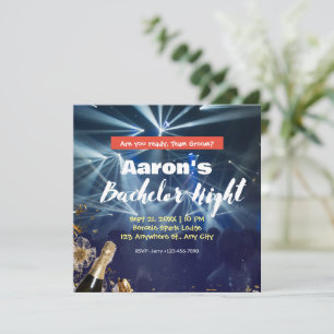 Blått Orange Party Room Bachelor Nattinbjudan Inbjudningar
