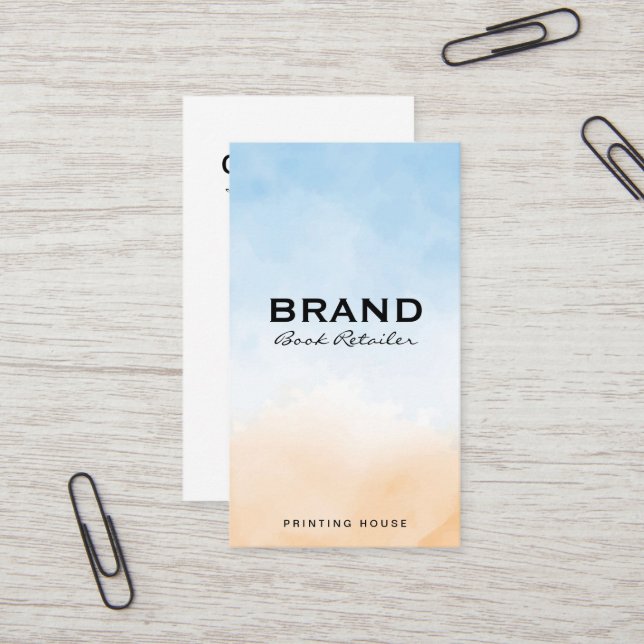 Blått Orange Struktur-blandningsbakgrund Visitkort (Fram/Back In Situ)