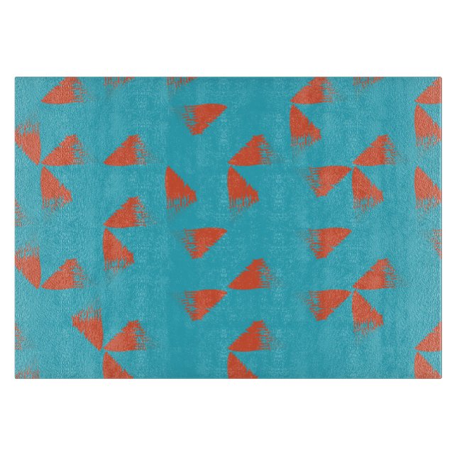 Blått, orange, vibrerande, trendigets geometriska  (Framsidan)