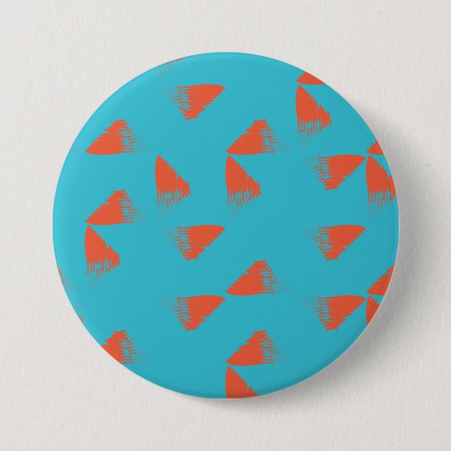 Blått, orange, vibrerande, trendigets geometriska  knapp (Framsida)