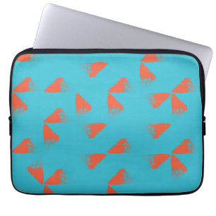 Blått, orange, vibrerande, trendigets geometriska laptop fodral