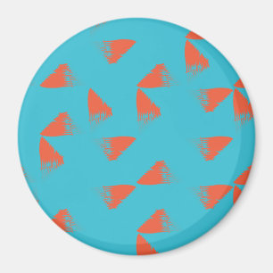 Blått, orange, vibrerande, trendigets geometriska magnet