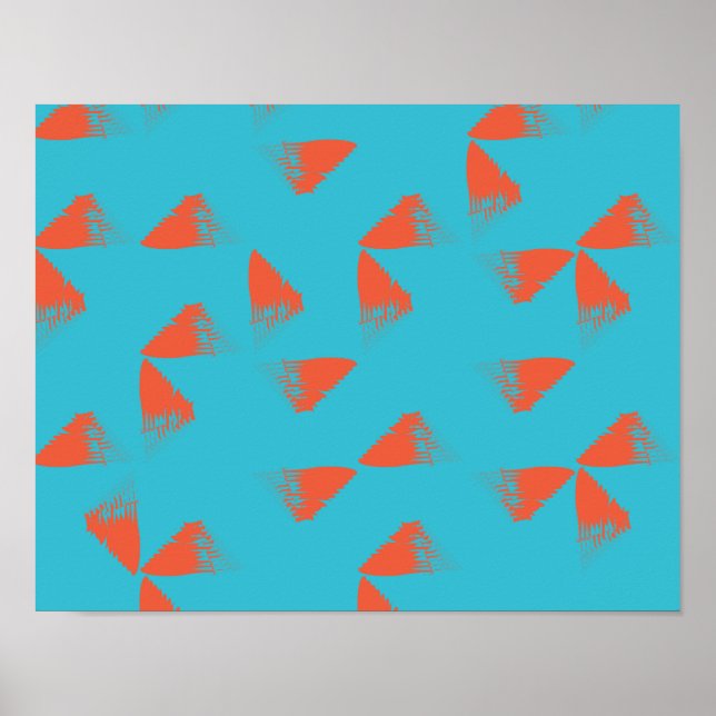 Blått, orange, vibrerande, trendigets geometriska  poster (Framsidan)