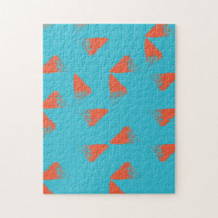 Blått, orange, vibrerande, trendigets geometriska pussel