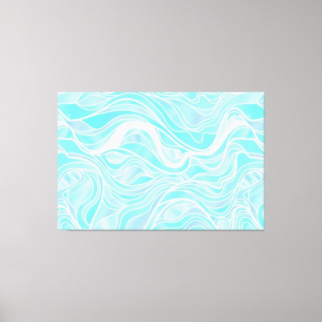 Blått organiskt lagat glas, Abstrakt Canvastryck (Framsida)