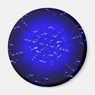 Blått ornament magnet
