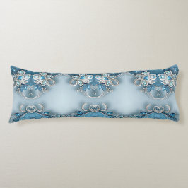 Blått ornerat Blommigt, brödfyllning Kroppskudde