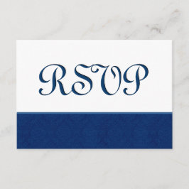 Blått OSA Damask Wedding C108 Kort