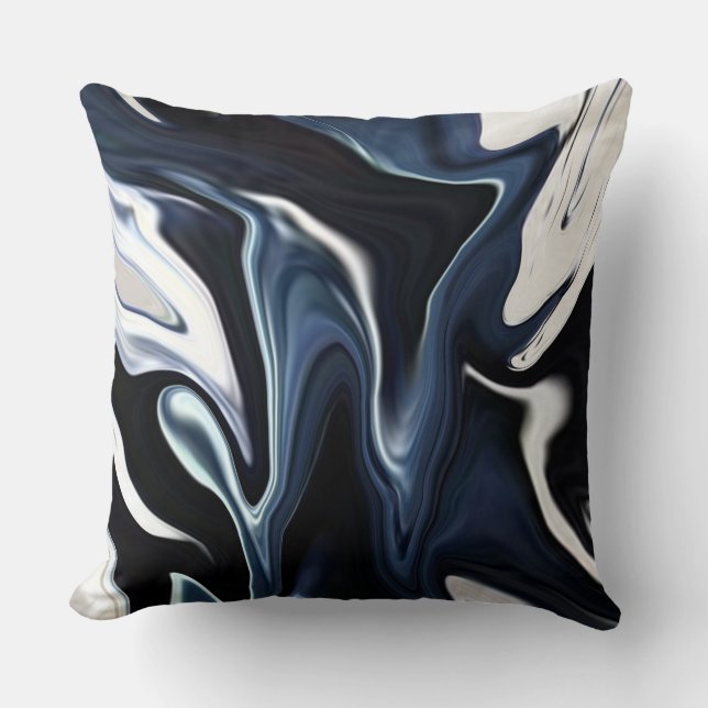 Blått oskarpt mönster flinflip flops kudde (Framsida)