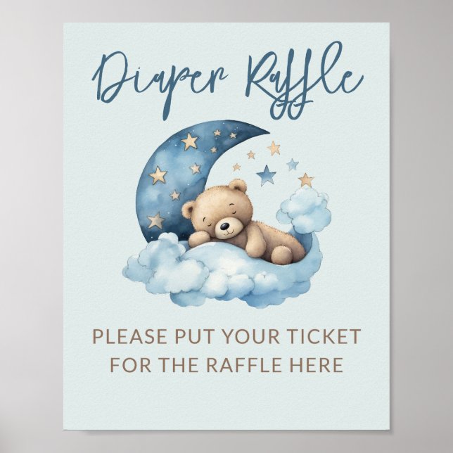 Blått över Måne babyskådans dykare Raffle Poster (Framsidan)