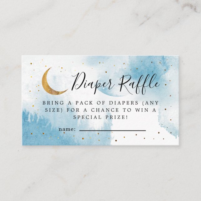 Blått över Måne babyskårens barnskor Tilläggskort (Framsida)