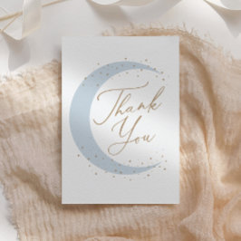 Blått över Måne Boy Baby Shower Tack Kort