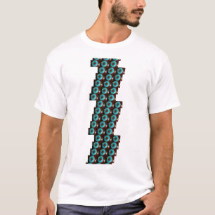 Blått, övre, runda samlingsfack Brunt design T Shirt