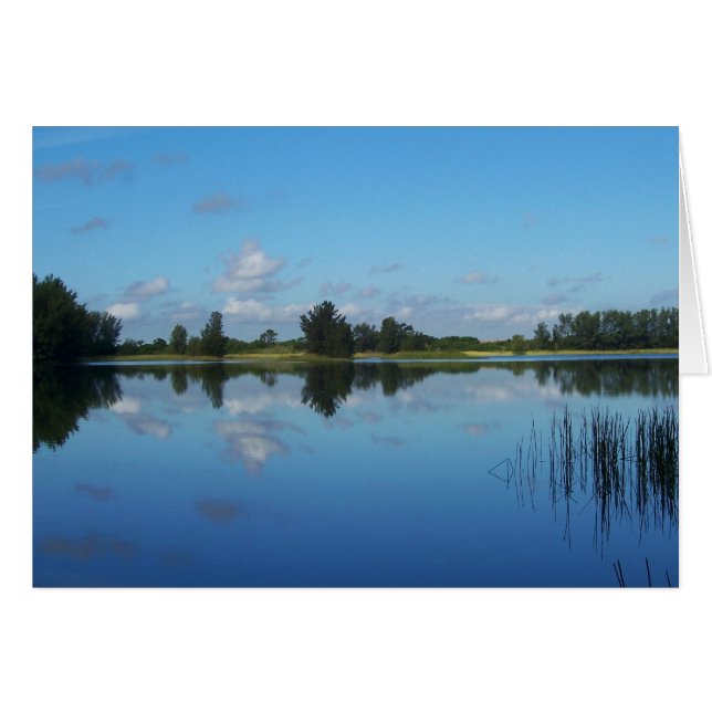 Blått på blå hälsningskort (Framsidan Horizontal)