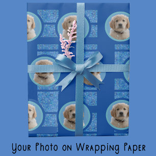 Blått på Blå Hundälskare Pet Mammor Wrapping Pappe Presentpapper