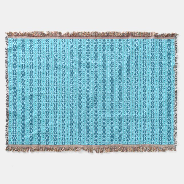 Blått på Blanket i Blue Boho Mönster Throw Blanket Filt (Framsidan)
