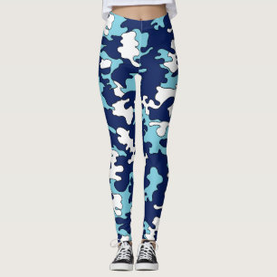 Blått på blåttCamo damasker Leggings