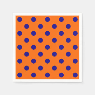Blått på Orange Polka dots Mönster Design Pappersservett