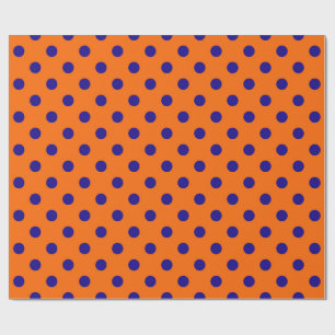 Blått på Orange Polka dots Mönster Design Presentpapper
