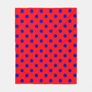 Blått på Red Polka dots Mönster Design Fleecefilt