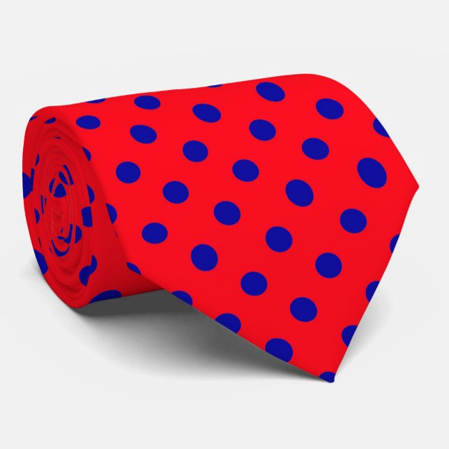Blått på Red Polka dots Mönster Design Slips (Skapare uppladdad)