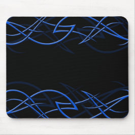 Blått på svart "elegans" Mousepad Musmatta