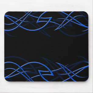 Blått på svart "elegans" Mousepad Musmatta