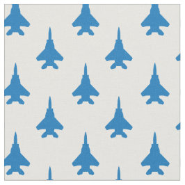 Blått på vit F-15 Fighter Jet Mönster Tyg