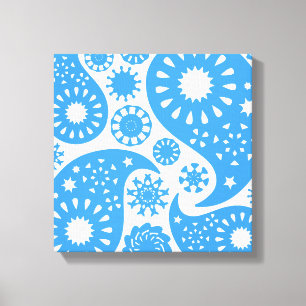 Blått Paisley. Canvastryck