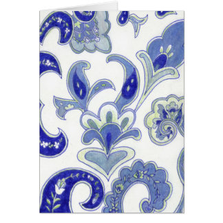 Blått Paisley Hälsningskort