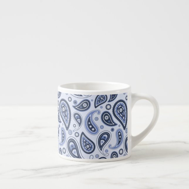 Blått Paisley-mönster Espressomugg (Höger)