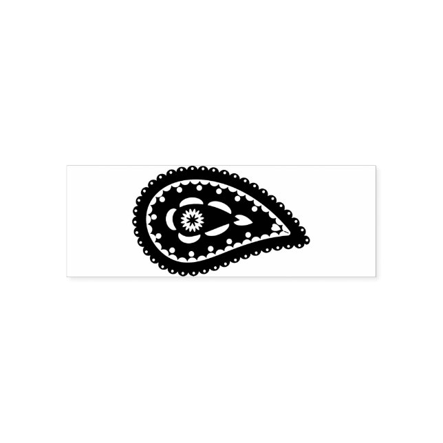 Blått Paisley-mönster Självfärgande Stämpel (Design)