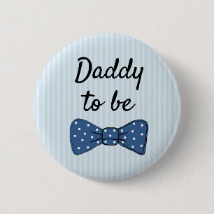Blått Pappa som ska vara Bow Tie Baby Shower-knapp Knapp