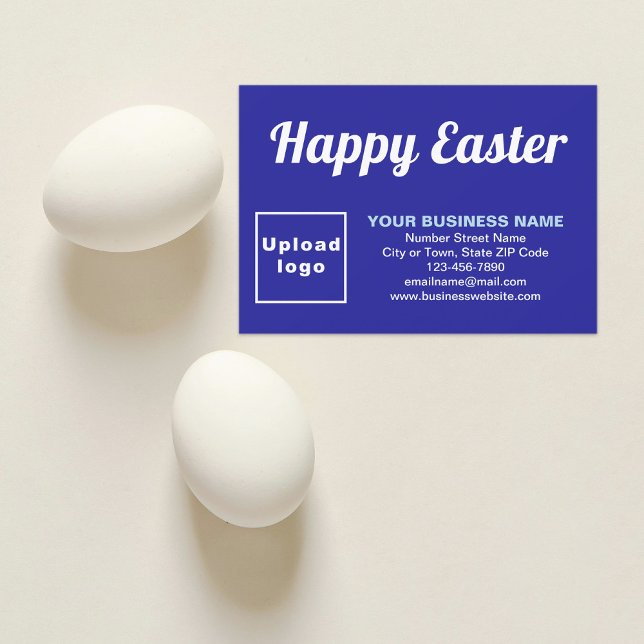 Blått Påsk-kort för fast hälsning Kort (Blue Easter business flat greeting card)