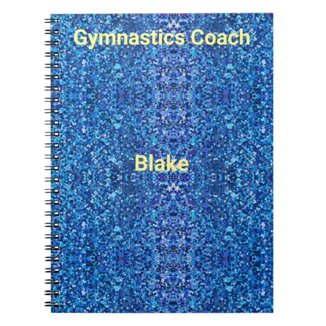 Blått Personlig Gymnastics Coach Notebook Anteckningsbok (Framsidan)